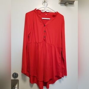 2/$25 Red Long Sleeve Blouse New Without Tag